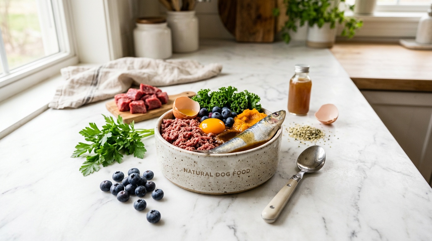 Fresh wholesome ingredients for homemade dog food