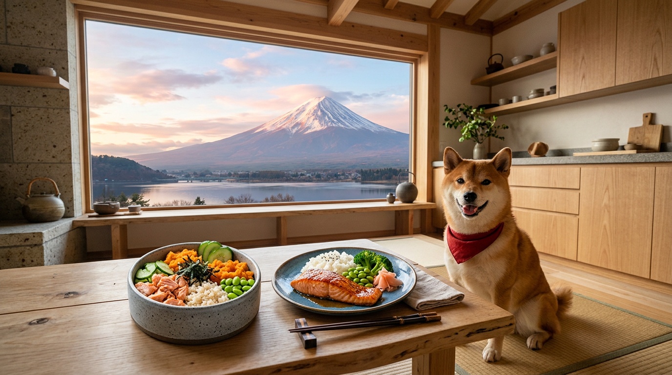 Fresh salmon and rice Japanese bowl