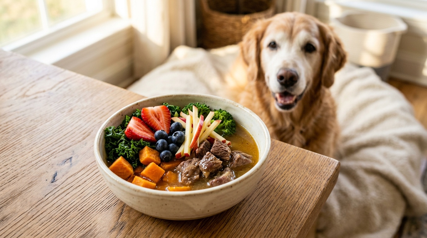 Colourful healthy bowl with meat and vegetables
