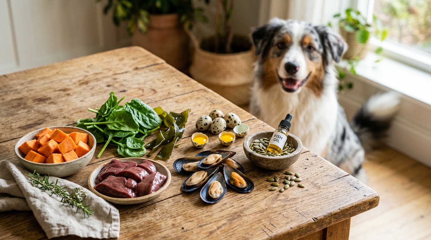 Fresh whole food ingredients for dogs