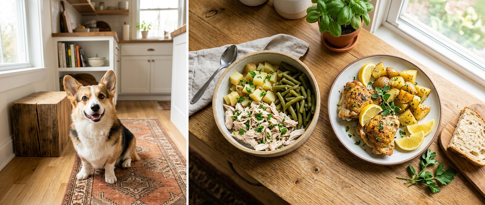 Greek lemon chicken with potatoes and herbs