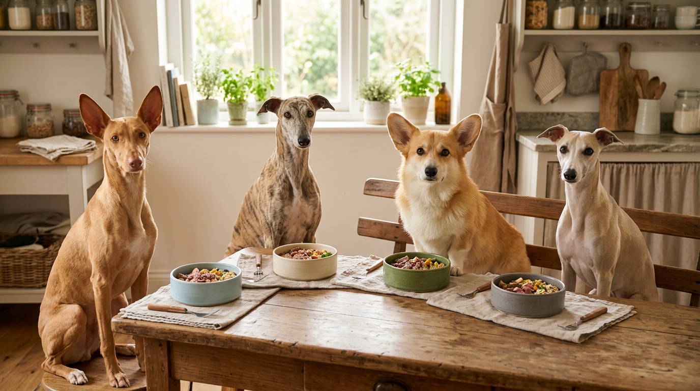Dog waiting at food bowl — meal frequency guide