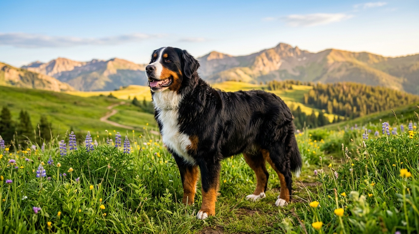 Large dog resting outdoors